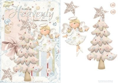 Heavenly Christmas Tree Pink Instant Download