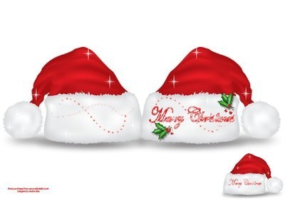 Santa Hat Shaped Xmas Card Instant Download CD456