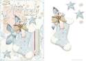 Heavenly Christmas Stocking Blue Instant Download