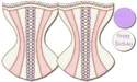 Corset Shape Card Pink & Cream Instant Download