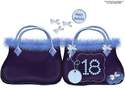 Bag Shaped Card Blue 18th Instant Download