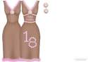 Dress Shaped Card Brown & Pink 18th Instant Download