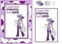 Expectant Mum Purple Ethnic Lady CD413 Instant Download