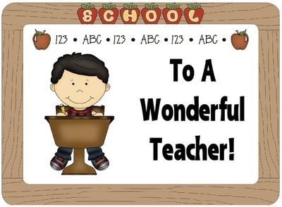 To My Wonderful Teacher Black Hair Boy CD488