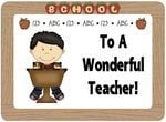 To My Wonderful Teacher Black Hair Boy CD488