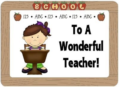 To My Wonderful Teacher Brunette Girl CD484 Instant Download