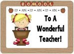 To My Wonderful Teacher Blonde Girl CD486 Instant Download