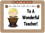 To My Wonderful Teacher Blonde Boy CD487 Instant Download