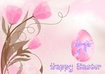 Happy Easter Pink Flowers CD495