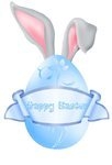 Happy Easter Blue Bunny Ear CD500