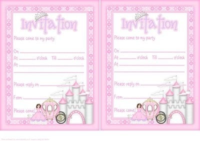 Princess Invitations Brunette Girl Instant Download