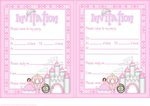 Princess Invitations Brunette Girl Instant Download