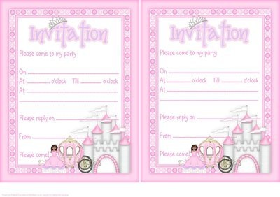 Princess Invitations Ethnic Girl Instant Download