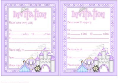 Princess Invitations Brunette Girl Instant Download