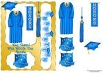 Graduation Boy Blue Gown Instant Download