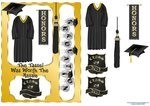 Graduation Girl Black Gown Instant Download