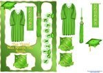 Graduation Girl Green Gown Instant Download