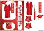Graduation Girl Red Gown Instant Download