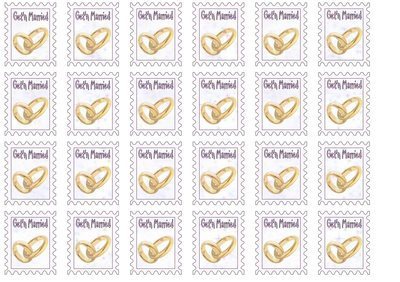Postage Stamps Get'n Married Instant Download