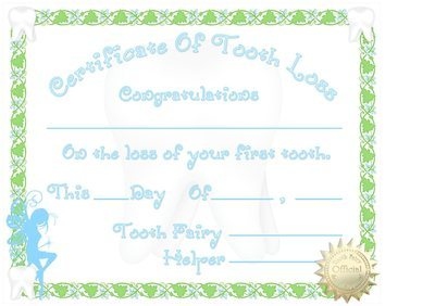Certificate Of Tooth Loss Boy Instant Download