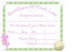 Certificate Of Tooth Loss Girl Instant Download