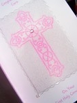 Communion Glitter Pink Cross CD527