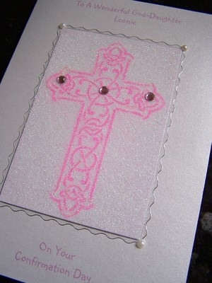 Confirmation Glitter Pink Cross CD512