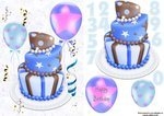 Topsy Turvy Birthday Cake Blue CD558 Instant Download