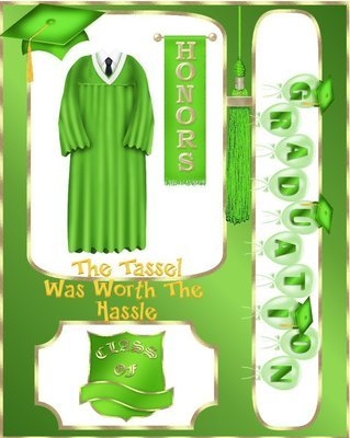 Graduation Boy Green Gown CD586