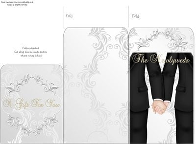 Money Envelope Groom & Groom Hands Instant Download