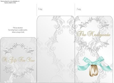 Money Envelope Wedding Rings Mint Bow Instant Download