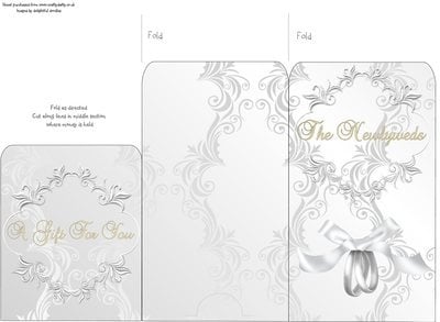 Money Envelope Wedding Rings White Bow 2 Instant Download