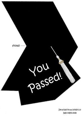 Mortar Board Shaped Card White Tassel Instant Download