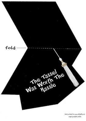 Mortar Board Shaped Card Hassel White Tassel Instand Download