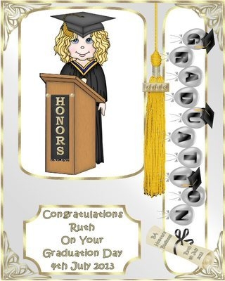 Graduation Girl Black Gown With Honours CD586