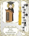 Graduation Girl Black Gown With Honours CD586