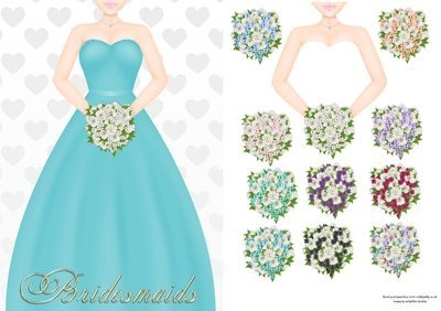 Bridesmaid Aqua CD652 Instant Download