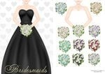 Bridesmaid Black CD652 Instant Download