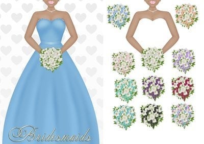 Bridesmaid Blue Ethnic CD652 Instant Download