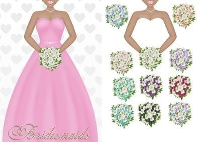 Bridesmaid Pink Ethnic CD652 Instant Download