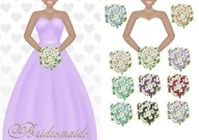 Bridesmaid Lavender Ethnic CD652 Instant Download