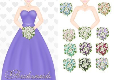 Bridesmaid Purple CD652 Instant Download