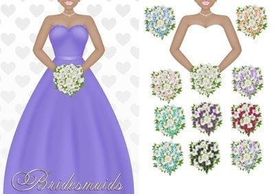 Bridesmaid Purple Ethnic CD652 Instant Download