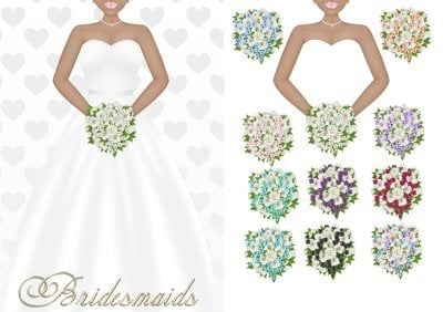 Bridesmaid White Ethnic CD652 Instant Download