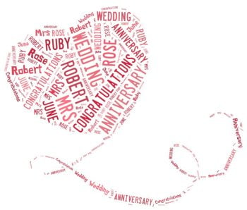 Ribbon Heart Word Art CD678