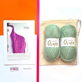 clem's Lace Scarf Knitting Kit - Mint