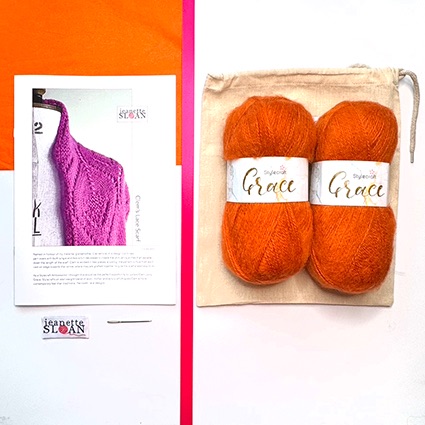 Clem's Lace Scarf Knitting Kit - Marmalade