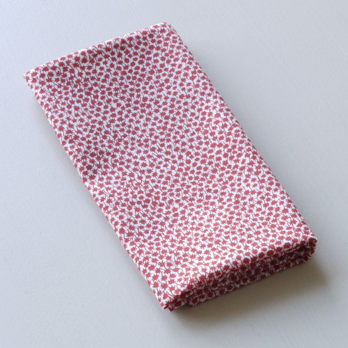 Red Floral Men's Pocket Square - Liberty tana lawn Marco