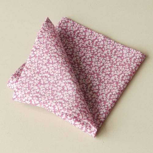 Pink Liberty tana lawn pocket square - Pepper