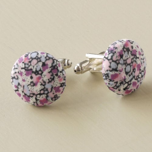 Liberty tana lawn Pepper purple silver plated cufflinks